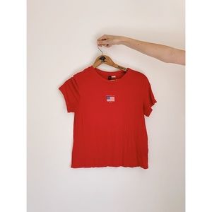 Red American flag tee